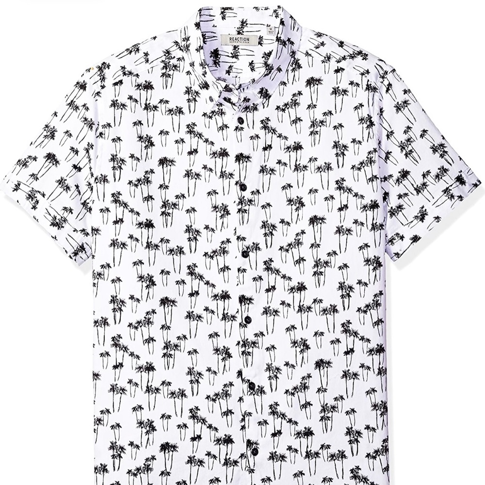 Palm Print Button Down Tee